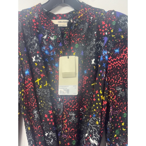 Zadig & Voltaire NWT Retouch Glam Rock Mini Dress Black/Multi Color XS MSRP $498 - Picture 4 of 10